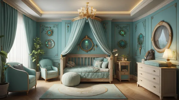 zavy-rmn Quaint nursery with soothing colors,, bioluminiscent, inkpunk style, sharp focus  trending on artstation, HQ, deviantart, art by artgem<lora:zavy-rmn-sdxl:1> <lora:RMSDXL_Creative:0.4> <lora:IPXL_v8:0.7>