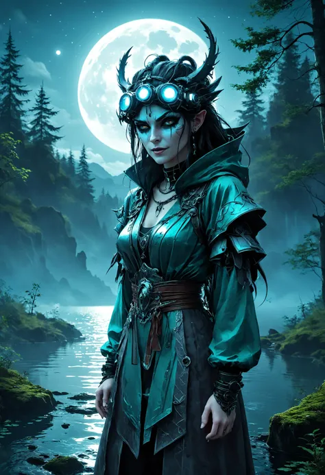<lora:evil_villain:1> evil villain Tech addict in virtual reality trance, <lora:EnvyCreativeOutfitXL01:1>, Moonlit lake surrounded by silent forest in the background, <lora:xl_more_art-full_v1:0.4>, <lora:MJ52:0.4>, Volumetric lighting, <lora:TShirtDesignRedmondV2-Tshirtdesign-TshirtDesignAF:0.8> TshirtDesignAF, <lora:IPXL_v8:0.7> inkpunk style, sharp focus, highly detailed