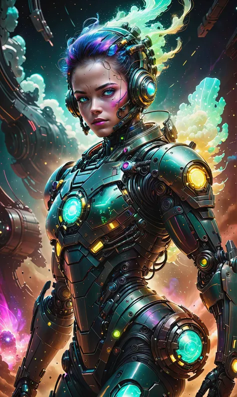 Detailed digital portrait of a <lora:UraniumTechAI:0.7> uraniumtech cyborg at a Sentient nebula nurturing intelligent life, <lora:xl_more_art-full_v1:0.4>, <lora:IPXL_v8:0.7> inkpunk style, Chiaroscuro, <lora:d\EnvyActionShotXL01:1> action shot