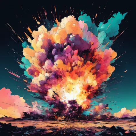 inkpunk style photo of a explosion <lora:IPXL_v8:1>