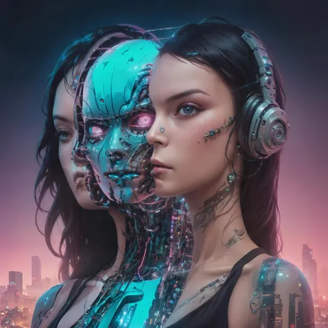 <lora:split2:1> split head and body, cyborg inside girl, cyberpunk city in the background, <lora:IPXL_v8:0.8> inkpunk, <lora:Double_Exposure:0.7> double exposure, colorful neon lights, <lora:add-detail-xl:2> misc (masterpiece:1.2), best quality, (hyperdetailed, highest detailed:1.2), high resolution textures