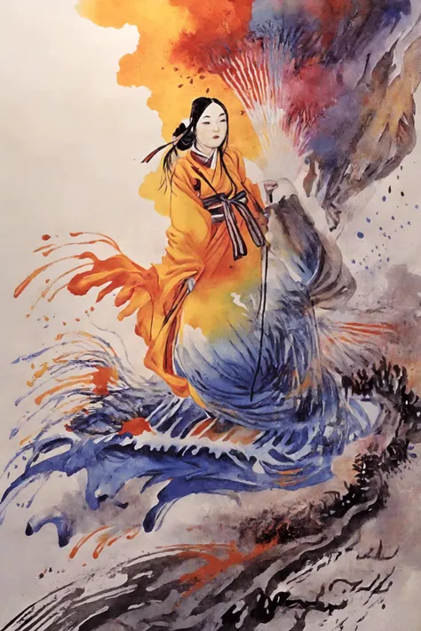Colorful, multiple colors, intricate detail, splash screen, photorealistic, intricately detailed fluid gouache painting, calligraphy, acrylic, watercolor art,
masterpiece, best quality, 1girl, <lora:kwFemale_Beta40-SDXL_v1:1>, asian