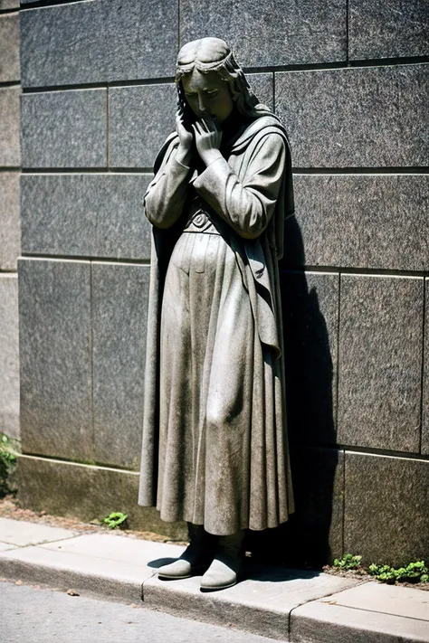 RAW candid full body photo, Weeping Angel, outside