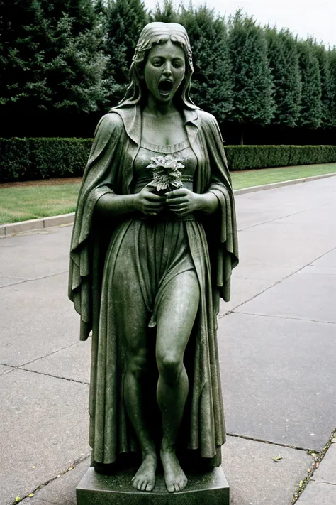RAW candid full body photo, Weeping Angel, outside