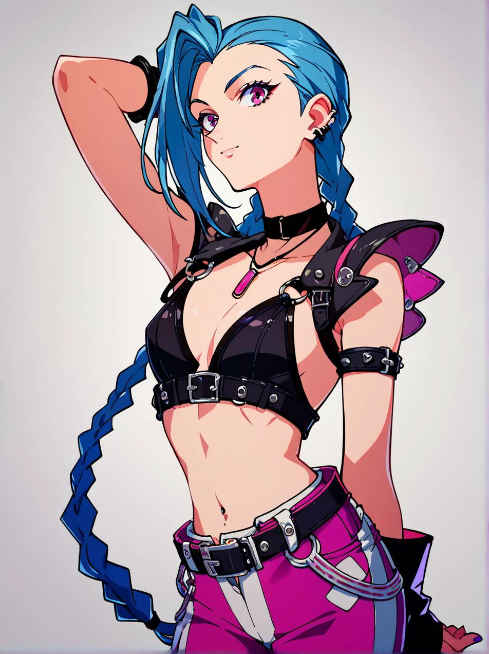 source_anime, score_8_up, score_7_up, very aesthetic, jinx, punk outfit, cowboy shot, BREAK
<lora:hrn_yc_XL_PONY:1>