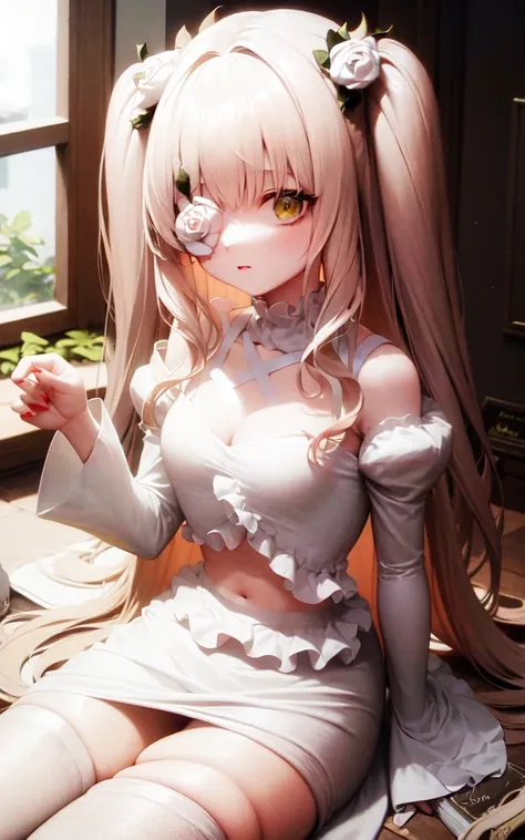white_rose,dolldress,sitting,