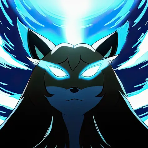 <lora:Averiv0.9:0.8>, foxgirl, girl, fox (Anthro, chest fluff, fluffy ears,realistic proportions, anthro proportions, crazy, no pupils, no iris, Aniridia, Aniridia syndrome, lifeless eyes, evil, scheeming, saitama, ultra instinct, raw power, hyper power, serious), good quality, hq, fur reflecting lights, clouds, shading, vignette, looking at viewer, complex background, blue atmosphere, low-tier god, god, vibrant colors, black clouds, lightning, lightning from the sky, glow, character glow, smug, smirk, dead eyes, eye contact, dead look into viewer, strong wind, from below pov, night, noon, spark of light, realistic, good quality, illustration, masterpiece, artwork, bright, unpleasant, fur reflecting light, sun rays, light rays