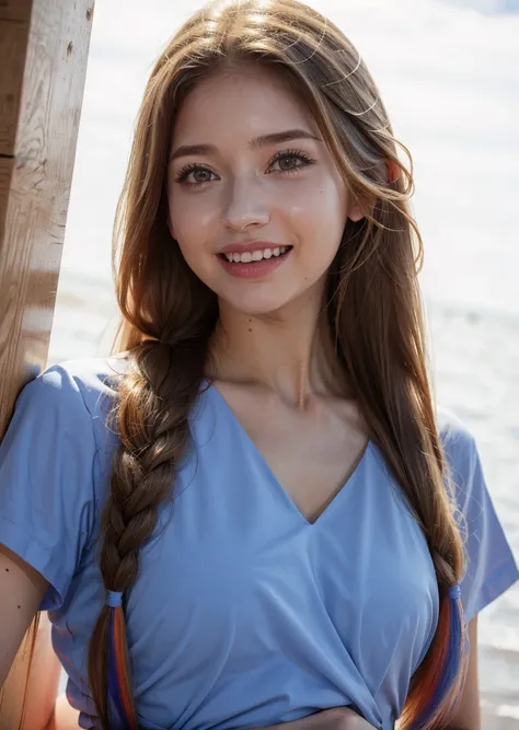 1girl, solo, upper body, looking at viewer, white background, long hair, nurse, sexy nurse, multicolored hair, <lora:Briana-01:1>