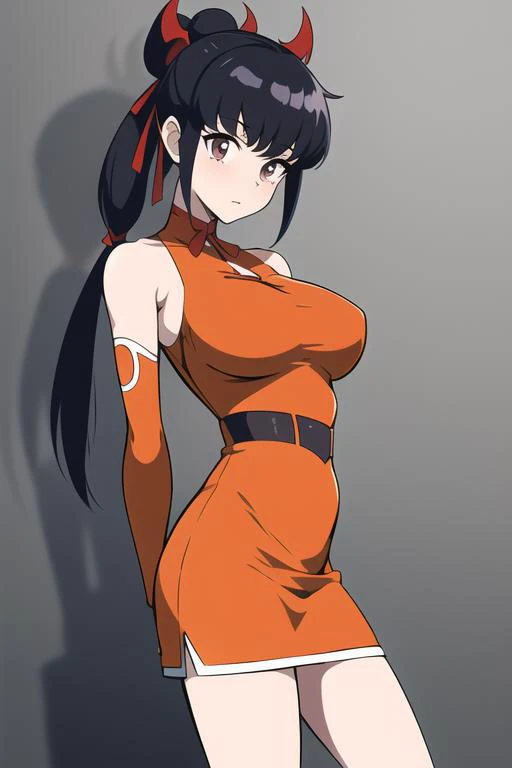 best quality, masterpiece,
LisaPacifist, large breasts, standing, solo,Lisa_Orange_Short_Dress, arms behind back, hair bun, hair_bow, low twintails,, masterpiece, best quality, detailed face, detailed eyes, highres,
<lyco:LisaPacifistV2:0.75>