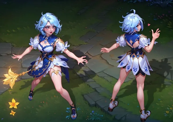 (1girl, multiple views:1.2), (LolPreview:1.5), 1girl, blue hair, dress,
,(dynamic pose:1.2), (from above:1), (full body:1), (zooming out:1.2),
(masterpiece:1.2), (best quality, highest quality), (ultra detailed), (8k, 4k, intricate),
<lora:LeagueoflegendsSkins_concept:0.6>