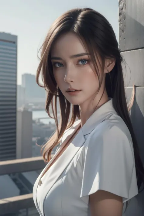 masterpiece, best quality, photorealistic, 8K, RAW photo, ultra highres, extremely detailed eyes and face, extremely detailed, absurdres, Professional,1girl,small breasts, business suit, glass,looking at viewer, slender,skinny,outdoors,  <lora:chenny:0.9>,