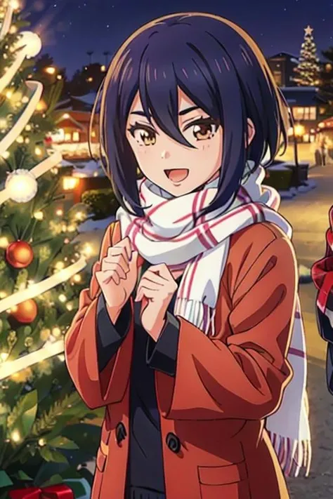 <lora:0849Hsakagami:1>,sakagami,winter_clothes,long_scarf,christmas,