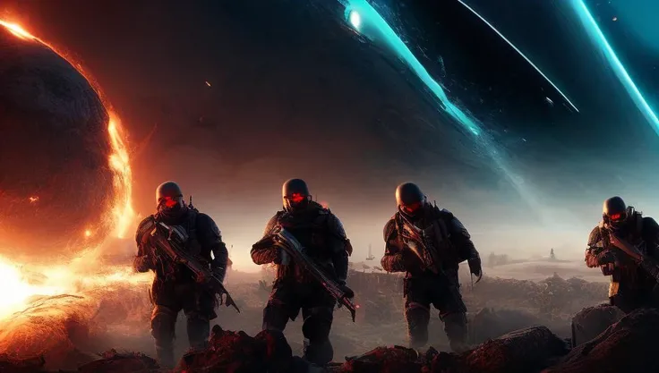 photo of (TwinRealms:1), epic composition, cinematic lighting, Incredible Heroic Soldiers of the (PromptHeist:1)