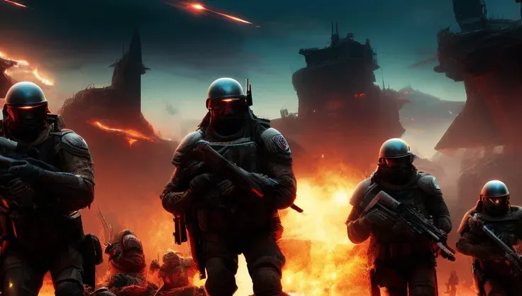 photo of (TwinRealms:1), epic composition, cinematic lighting, Incredible Heroic Soldiers of the (PromptHeist:1)