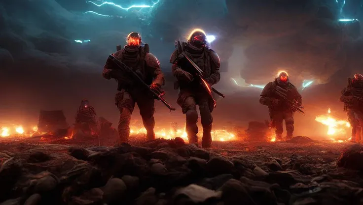 photo of (TwinRealms:1), epic composition, cinematic lighting, Incredible Heroic Soldiers of the (PromptHeist:1)