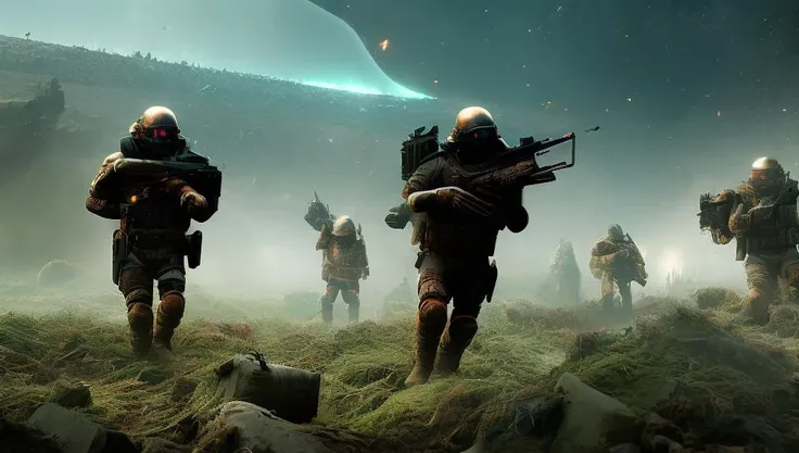 photo of (TwinRealms:1), epic composition, cinematic lighting, Incredible Heroic Soldiers of the (PromptHeist:1)