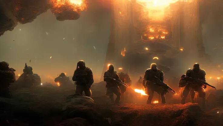 photo of (TwinRealms:1), epic composition, cinematic lighting, Incredible Heroic Soldiers of the (PromptHeist:1)