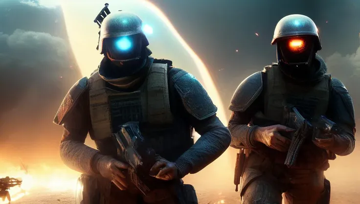 photo of (TwinRealms:1), epic composition, cinematic lighting, Incredible Heroic Soldiers of the (PromptHeist:1)