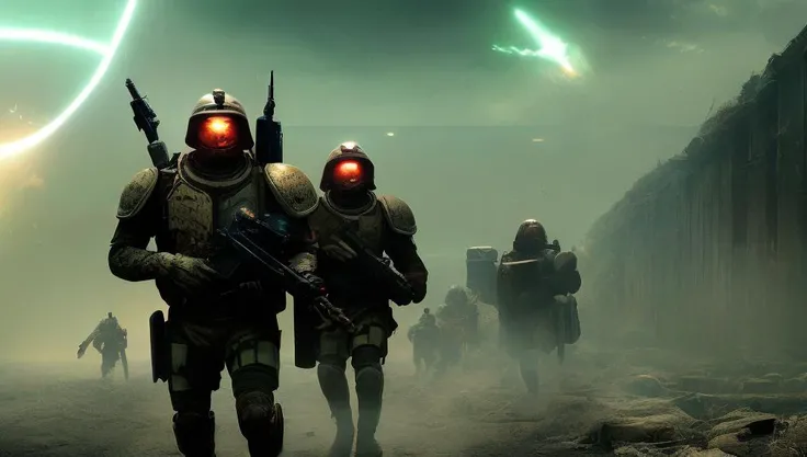 photo of (TwinRealms:1), epic composition, cinematic lighting, Incredible Heroic Soldiers of the (PromptHeist:1)