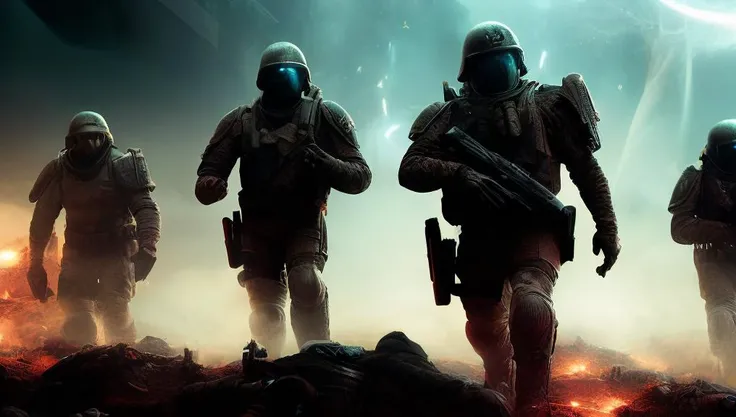 photo of (TwinRealms:1), epic composition, cinematic lighting, Incredible Heroic Soldiers of the (PromptHeist:1)