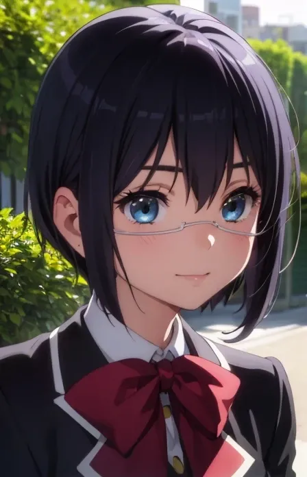 Ultra detalied cute girl, a slight smile, realistic blue eyes with long eyelashes, masterpiece, best quality, highres, 1girl, portrait, realistic, side lighting, wallpaper,
<lora:rikka:0.8>, <lora:add_detail:0.5>,
rikka takanashi, eye patch, school uniform, jacket, plaid skirt, black thighhighs, curious,
Outside, sunny weather,