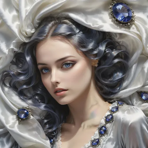doubtful expressions by haeckel, dark art by nicolasamori, disruption, joyful expression, expressive, silver, offwhite, black, sheets, softness, oil paint, photorealistic render, silk, dramatic, symbolic, cinematic photography, exquisite, sharp focus, dof, detailed, intricate, beautiful, elegant, delicate , highly esthetic, indistinctly from Reallife like
three tones, tanzanite, azurite, mesmeric