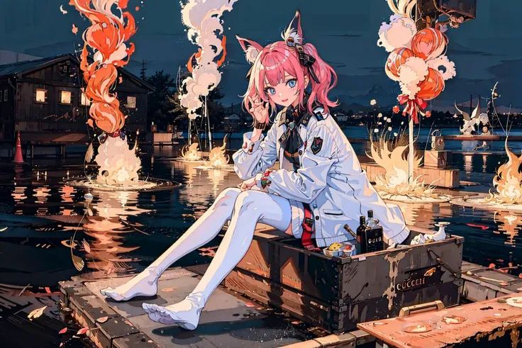 <lora:koreanDollLikeness_v10:0.55> , <lora:ligneClaireStyleCogecha_v10:1.2>, best quality, ultra high res, (photorealistic:1.4), (ulzzang-6500:0.2), 1girl, [:(detailed face:1.2):0.2], (no make-up:1.2), ,pantyhose,feet, jacket,float hair,white cat ear, from behind, dusk, shore, fashion model, (gucci gang:1.3), skindentation, full body, kremlin, depth of field, nsfw