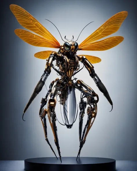 In the depths of an otherworldly realm, a bizarre creature emerges, a fusion of insect, machine, soft-bodied animal, composite materials, artificial nerves, artificial muscles, and titanium alloy. cinematic shot + dynamic composition, incredibly detailed, sharpen, details + intricate detail + professional lighting, film lighting + 35mm + anamorphic + lightroom + cinematography + bokeh + lens flare + film grain + HDR10 + 8K + Roger Deakins, ((cinematic))