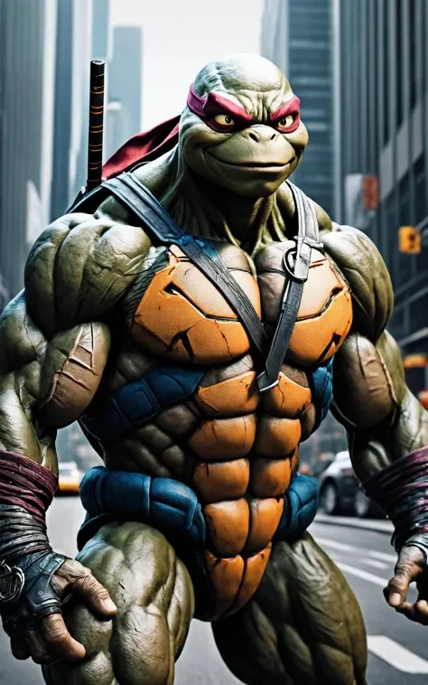 hyperrealistic, (photorealistic:1.3), Depth of Field, film, Cinematic, Cinematic Lighting, Movie Still, Film Still,
(breathtaking:1.25), a Teenage Mutant Ninja Turtles, (orange eyes:1.05), (cyborg:1.3), (street scene, dynamic pose, contrapposto:1.3),
BREAK
cyberpunk style skyscraper, ((intricate details)), hdr, ((intricate details, hyperdetailed)), cinematic, vignette