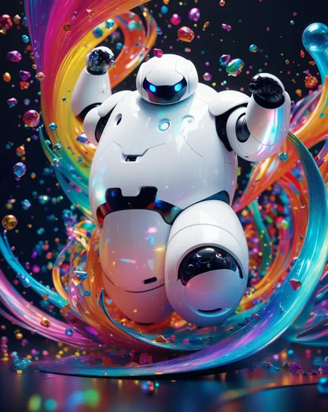 In the cyberpunk world, Baymax takes to the neon-lit dance floor, showcasing its unique blend of robotic precision and fluid movements., perfect composition, hyperrealistic, super detailed, 8k, high quality, trending art, trending on artstation, sharp focus, studio photo, intricate details, highly detailed,