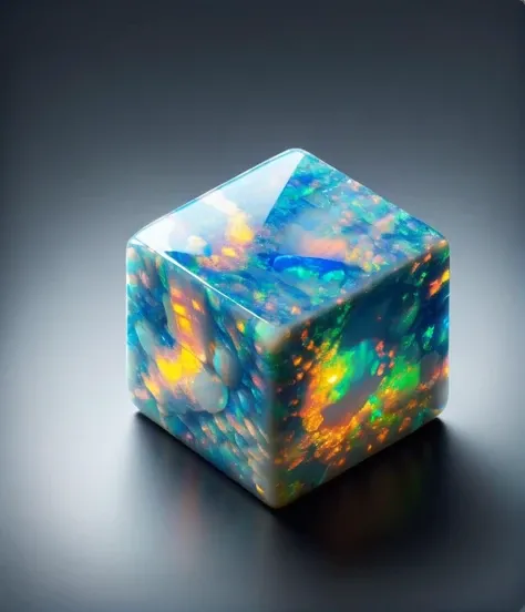 ral-opal, , isometric cube made from opal <lora:ral-opal:0.8>