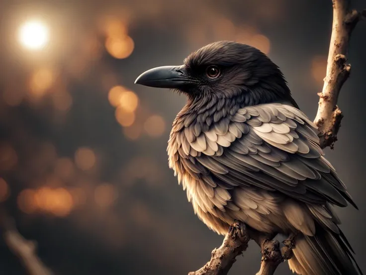 photorealistic, (dark magic), (grim), the raven, (intricate details), (hyperdetailed), 8k hdr, high detailed, lot of details, high quality, soft cinematic light, dramatic atmosphere, atmospheric perspective, on a Sony A7III, with a (bokeh effect:1.3),(in the style of Alberto Seveso:1.4)