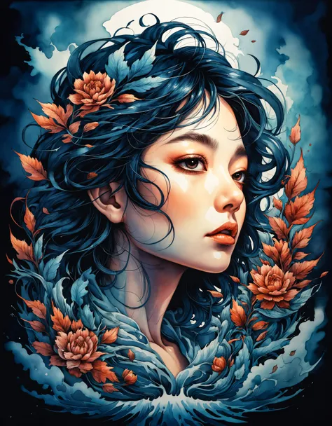 ( <lora:yaeMikoRealistic_yaemikoMixed:0.8> , yae miko : 0.8  ) ,  there is ugliness in beauty, but there is also beauty in ugliness. in the style of adrian ghenie, esao andrews, jenny saville, edward hopper, surrealism, dark art by james jean, takato yamamoto, inkpunk minimalism