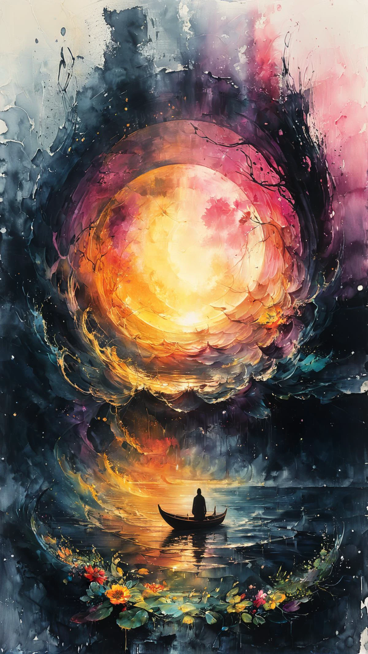 <(score_9,score_8_up,score_7_up,score_6_up,score_5_up,score_4_up):1.0>,
<(Beautiful boat on sparkling moonlit waters. Nighttime Digital watercolor Illustration of a summerscape sunset, by Waterhouse, Carne Griffiths, Minjae Lee, Ana Paula Hoppe, Stylized watercolor art, Intricate, Complex contrast, HDR, Sharp, soft Cinematic Volumetric lighting, flowery pastel colors, wide long shot, perfect masterpiece):1.0>,
<(Cinematic film still, shot on v-raptor XL, film grain, vignette, color graded, post-processed, cinematic lighting, 35mm film, live-action, best quality, atmospheric, a masterpiece, epic, stunning, dramatic):0.9>
<lora:add-detail-xl:1>,
<lora:ArtfullyME_SDXL__v1:1>
