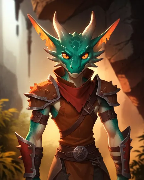 score_9, score_8_up, score_7_up, intricate details, rating_questionable, fantasy setting, 
<lora:[@ForestTheRotten] Artist Style PonyXL:1>,
1boy(kobold rogue, typical clothing, cowboy shot, solo, looking at the viewer, heroic pose),
in a dungeon, underground, darkness,  firelit, detailed background, depth of field, epic lighting, 
<lora:ral-chrosc-clr:0.5>, ral-chrosc-clr,
<lora:Expressive_H:0.5>, Expressiveh,
<lora:xl_more_art-full_v1:0.3>,
<lora:add-detail-xl:0.3>