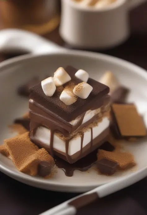 S'mores Delight An indulgent dessert featuring charred marshmallow, chocolate fondant, and graham cracker crumbs.