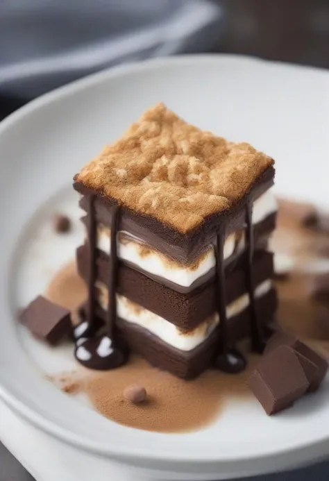 S'mores Delight An indulgent dessert featuring charred marshmallow, chocolate fondant, and graham cracker crumbs.
