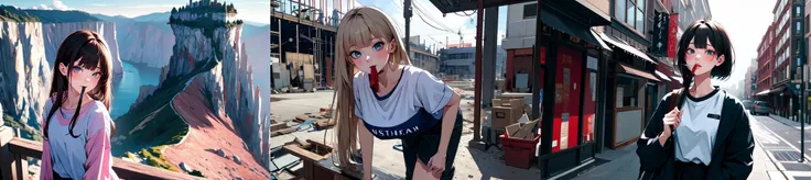 highly insanely detailed, masterpiece, top quality, best quality, highres, 4k, 8k, RAW photo, (very aesthetic, beautiful and aesthetic),
__lazy-wildcards/subject/action-nsfw-others/lift_by_self_with_mouth/prompts__,
<lora:mouth_hold:0.6>,
(1girl:1.3), 1other,
__lazy-wildcards/dataset/background__,âââ