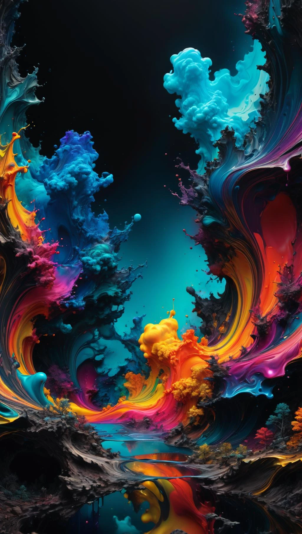 man, landscape, Abstract Liquid Colors from the dark, ultra hd, realistic, vivid colors, highly detailed, UHD drawing, pen and ink, perfect composition, beautiful detailed intricate insanely detailed octane render trending on artstation, 8k artistic photography, photorealistic concept art, soft natural volumetric cinematic perfect light<lora:xl_more_art-full_v1:0.5>