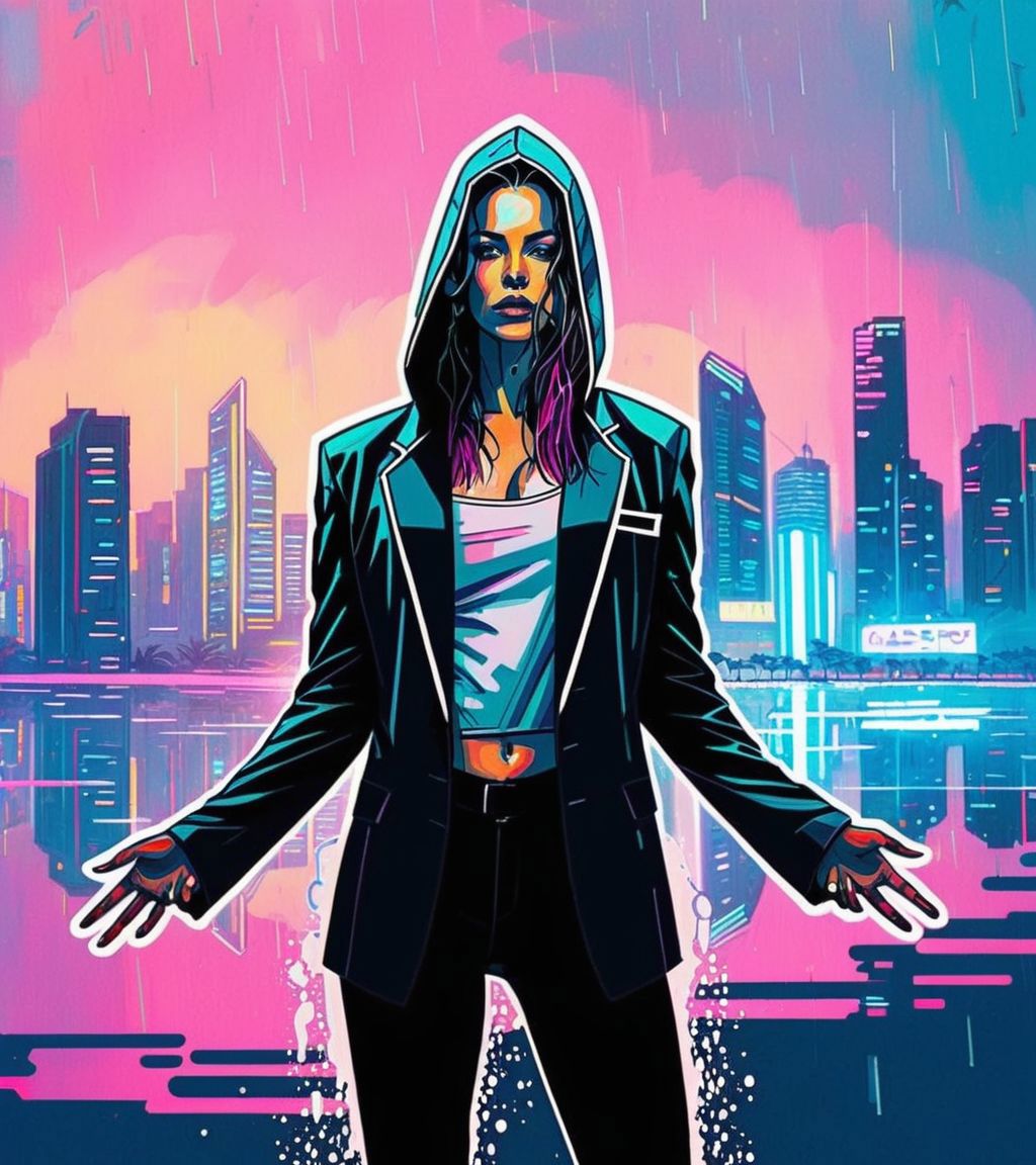 A man in a suit standing in front of a city - SeaArt AI