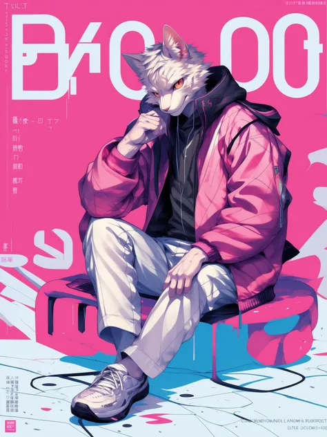 domestic cat, melting, jacket, pink theme, sitting, footwear, by chung0 0, by null-ghost, by littleblackalas, by [bakemonoy|darkgem|mystikfox61|chunie] <lora:Harajuku:0.8> <lora:Cyber_Graphic_e20:0.6> cover, text <lora:detailSliderALT2:1>