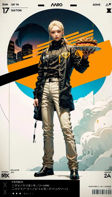 The Deliverator stands tall, your pie in thirty minutes or you can have it free, shoot the driver, take his car, file a class-action suit, <lora:cyber_graphic:0.5> <lora:Cyber_Graphic_e20:0.7>