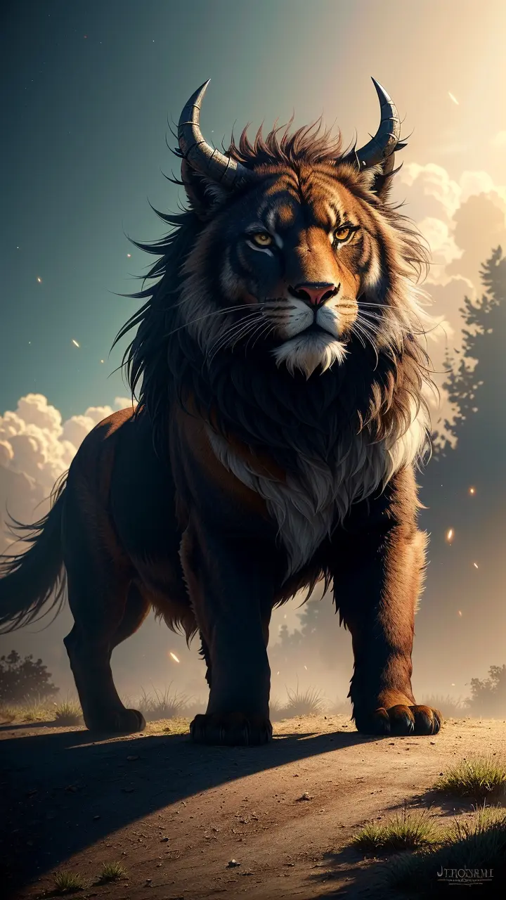 (best quality:1.33), (masterpiece:1.42), (realistic:1.24), (detailed:1.15),,(photorealistic:1.3),
dark fantasy beast concept art wallpaper in the style of smokey background, tokina at-x 11-16mm f/2.8 pro dx ii, painted illustrations, thick texture, manticore, primitivist frenzy, rim light ,by TJ Drysdale and Brandon Woelfel