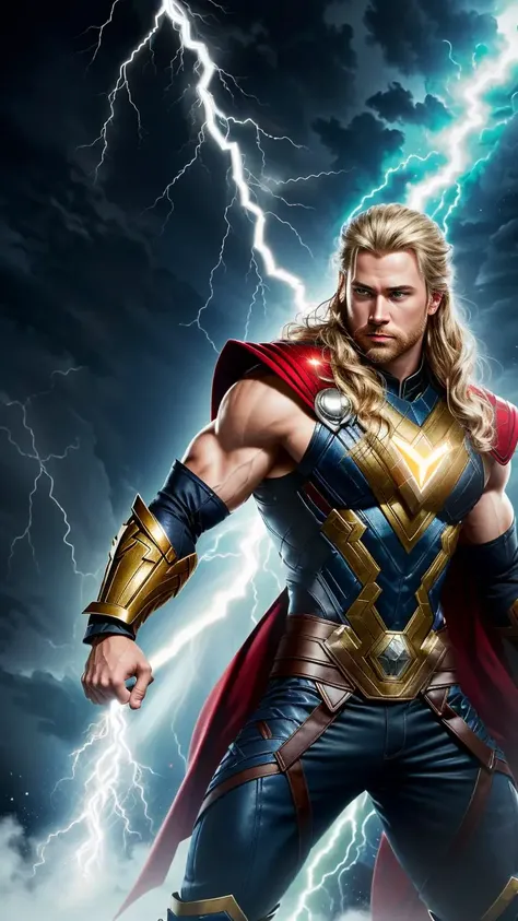 (best quality:1.33), (masterpiece:1.42), (realistic:1.24), (detailed:1.15),
Generate an image of Thor with flashy, eye-catching special effects, like energy blasts or lightning bolts, in the style of Ross Tran,
professional photoshoot, action shot, cowboy shot, kaleidoscope <lora:kaleidoscope_background_v1.1.2:0.8>