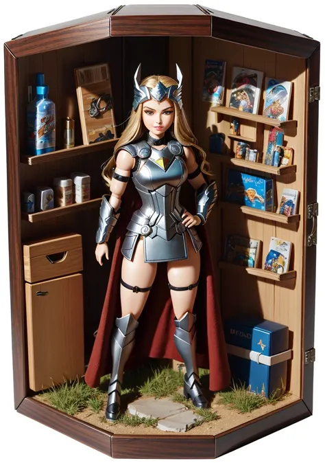 premium playset toy box, (masterpiece, best quality, ultra detailed, absurdres), (diorama:1.2), action figure box,
(inboxDollPlaySetQuiron style), the superheoine lady Thor, (toy playset pack),
<lora:quiron_inboxDollPlaySet_v1_lora:0.27>