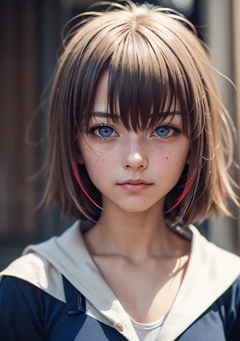 Dappled Light, photo portrait of the  arcueid \(Tsukihime\), colorful, realistic round eyes, dreamy magical atmosphere, superheroine costume, (skin texture) (film grain), (warm hue, warm tone:1.2), close up, cinematic light, sidelighting, photo by Bert Hardy