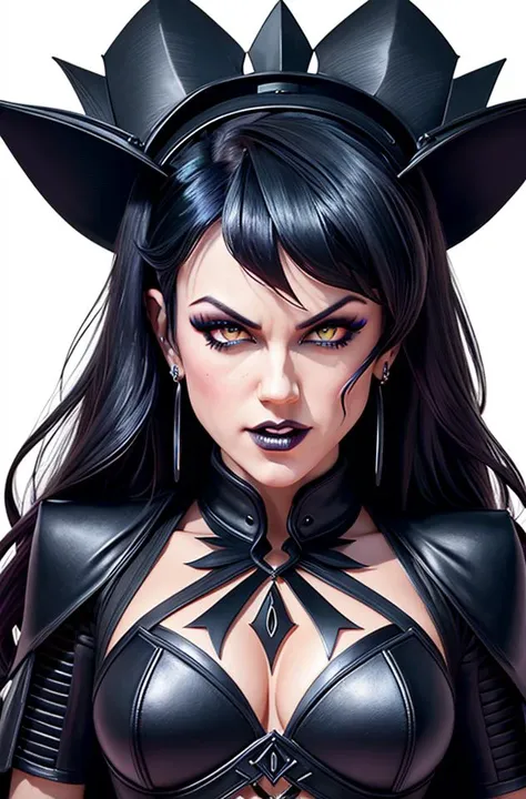photograph of pnnbbr, ((face and [bust] portrait)) of an (angry evil sinister goth lich queen), crown, (wicked, fierce, ferocious, (clenched jaw)), dangerous ominous mood, dramatic lighting, dominatrix aesthetic, (highly detailed face, natural skin texture), best quality, masterpiece, absurdres, by arny freytag