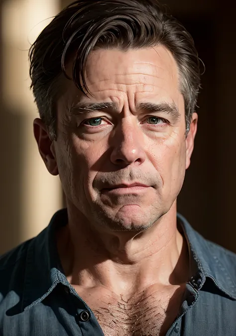 Dappled Light, (intricate:1.3), photo portrait of nathan lane as man colossus, (skin texture) (film grain), (warm hue, warm tone:1.2), movie scene from harvey dent directed by michael bay, (semi realistic:1.3), (hyper realistic texture skin:1.3)