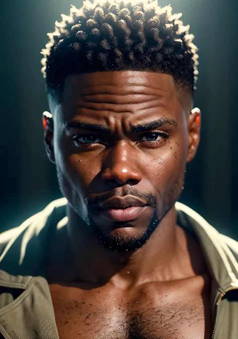 Dappled Light, (intricate:1.3), photo portrait of kevin hart  as man harvey dent, (skin texture) (film grain), (warm hue, warm tone:1.2), movie scene from johnny blaze directed by michael bay, (semi realistic:1.3), (hyper realistic texture skin:1.3)