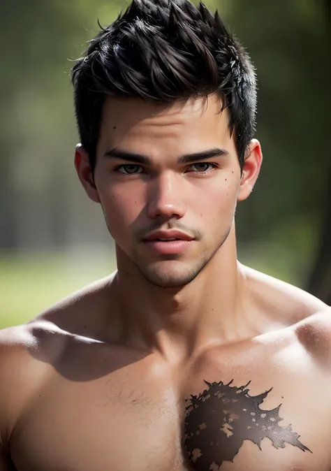 Dappled Light, (intricate:1.3), photo portrait of taylor lautner as man starfire, (skin texture) (film grain), (warm hue, warm tone:1.2), movie scene from hawkeye, (semi realistic:1.3), (hyper realistic texture skin:1.3)